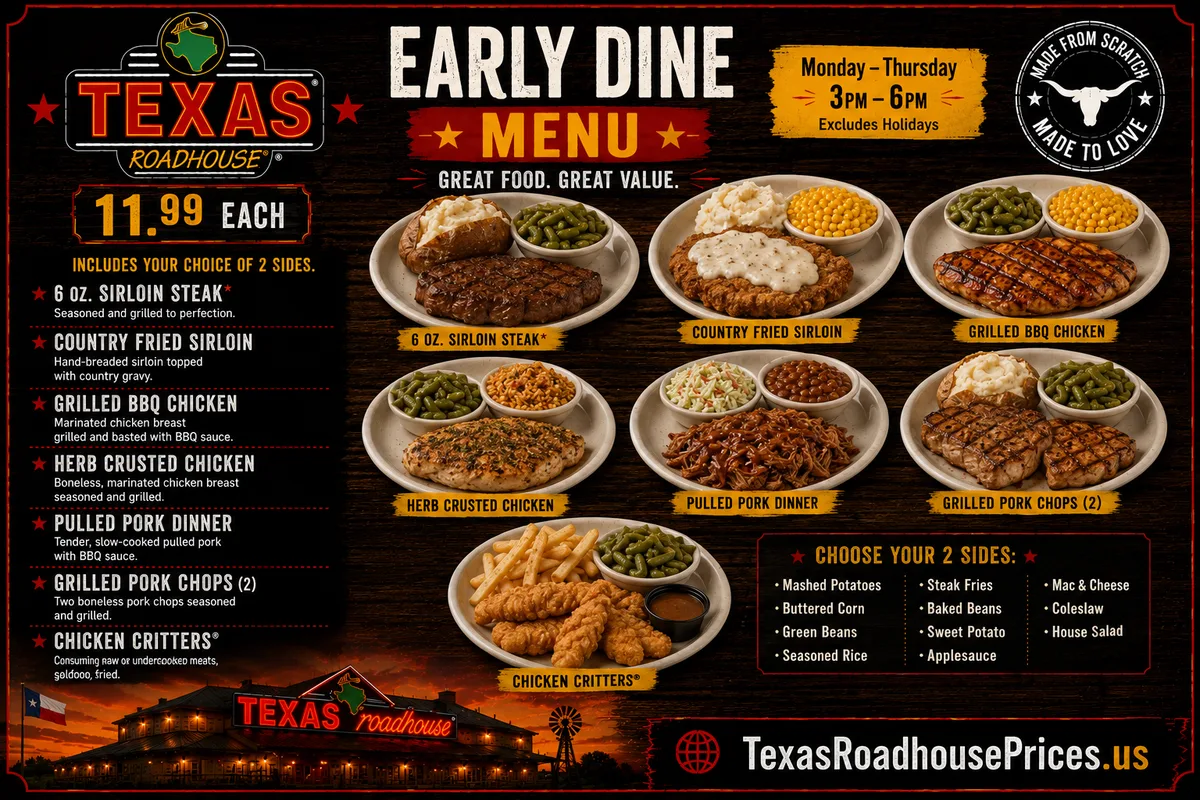 Texas Roadhouse Early Dine Menu